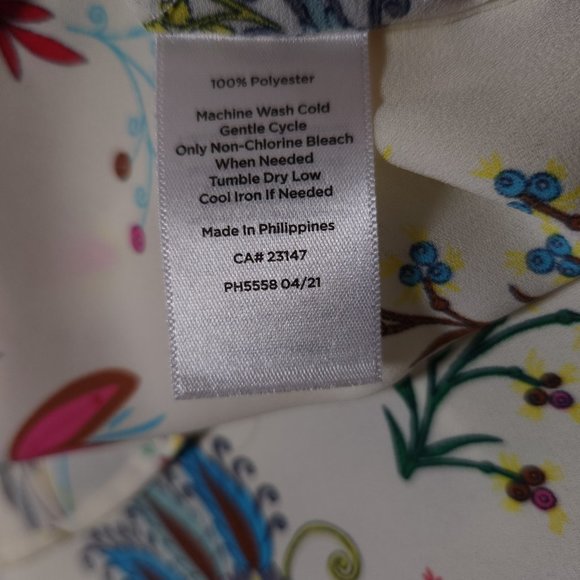 Talbots Tunic Style Blouse Womens Size XLP Pullover Floral Boho Semi Sheer - Picture 10 of 13